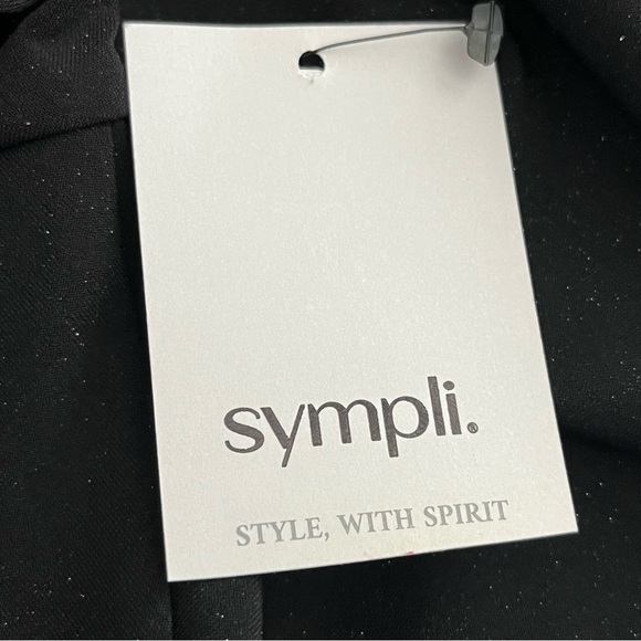 Sympli Side Twist Top 3/4 Sleeve Black Sparkle - Picture 13 of 14